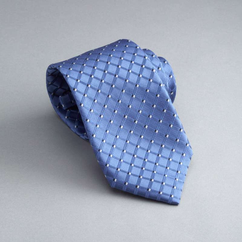 Checked Silk Tie, , large