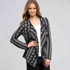 Open Front Texture Cardigan, Black & Sugar, small