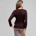 3/4 Sleeve Novelty Pointelle Cowl Neck, , small