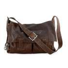 Men's Leather Luggage Fisherman Bag, Brown, small
