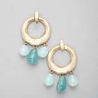 Turquoise and Gold Hoop Earring, , small