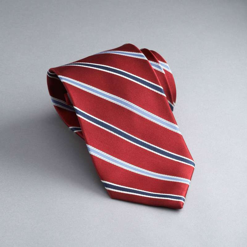 Striped Silk Tie, , large