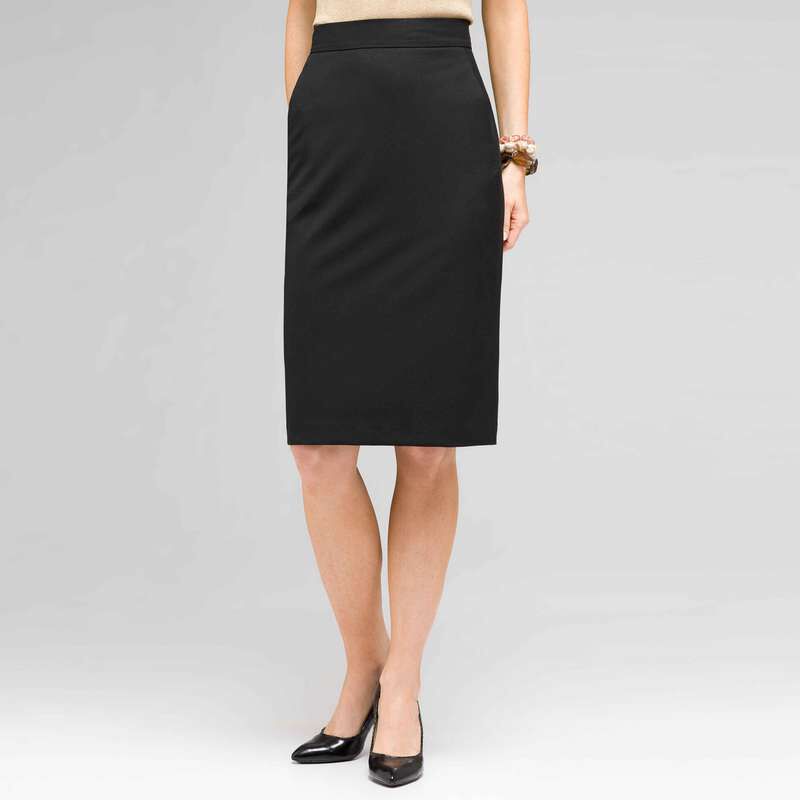 Slim Skirt With Back Kick Pleats, , large