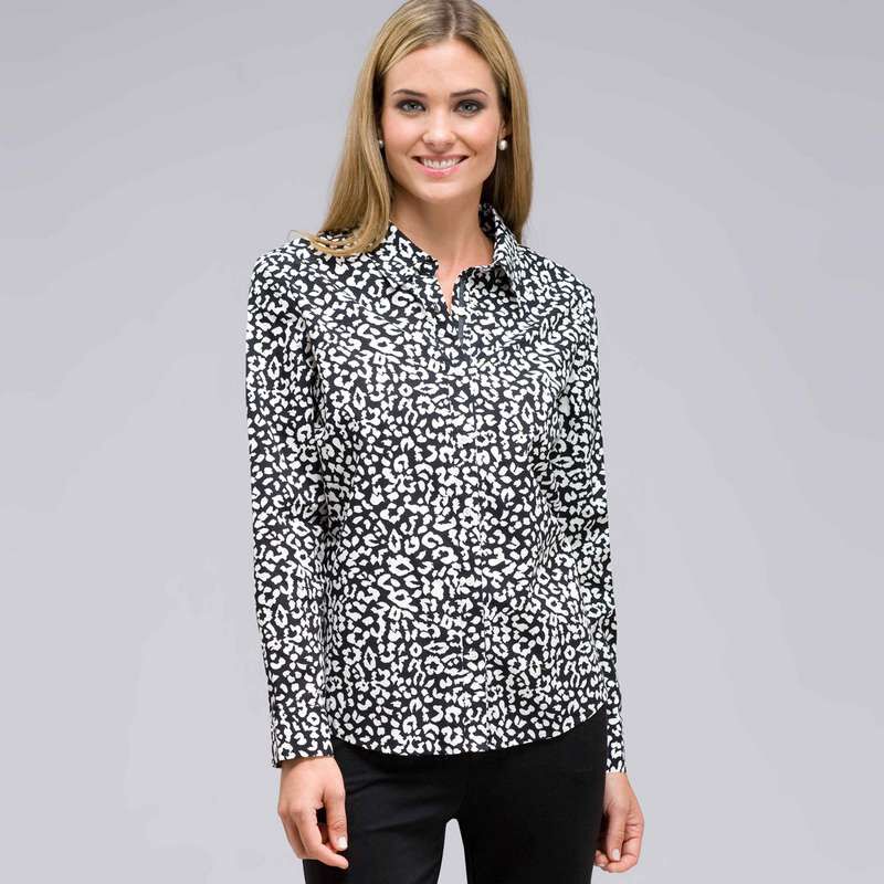 Long Sleeve Classic Button Front Shirt, , large