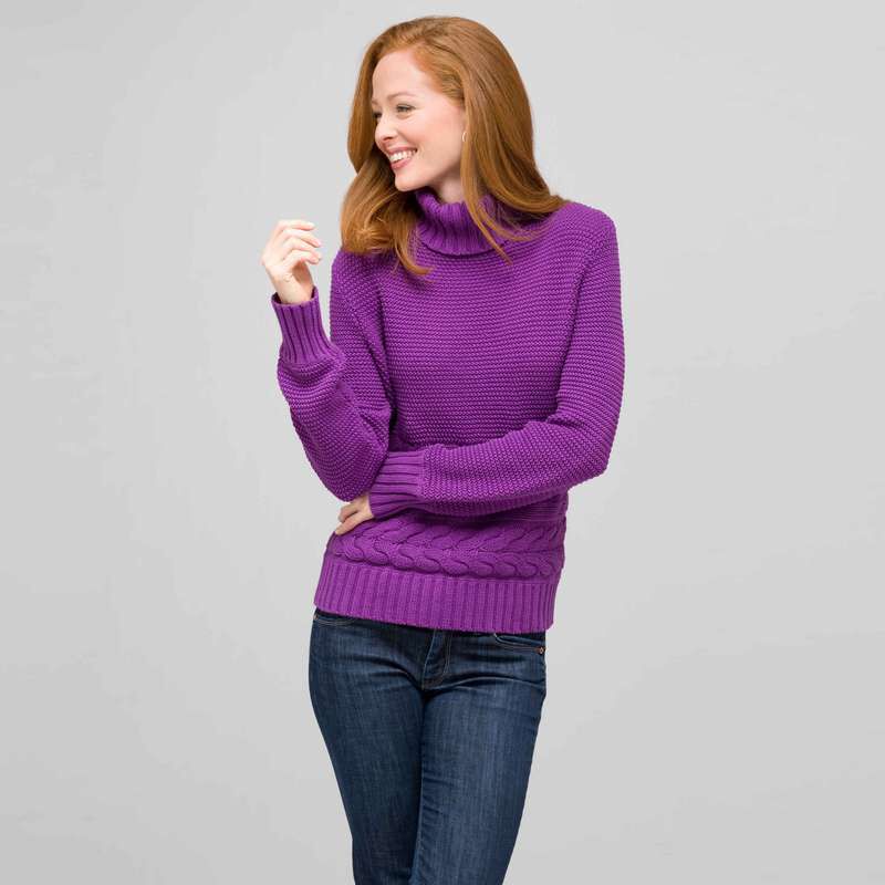 Cotton Turtleneck Sweater, Meadow Violet, large