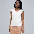 Scoop Neck Shell., Ivory, small