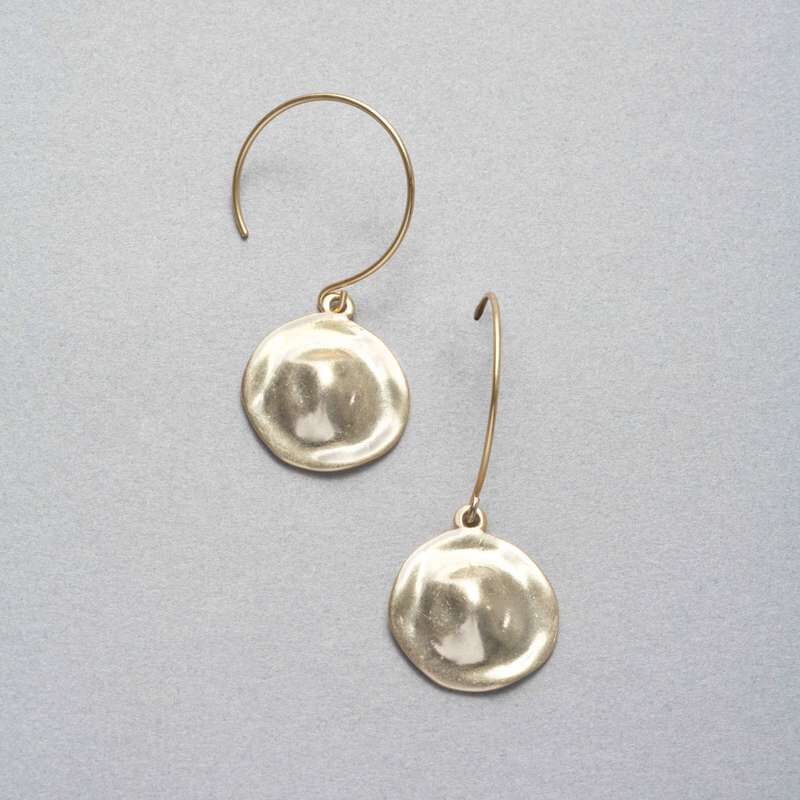 Hammered Gold Earrings, , large