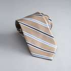 Striped Silk Tie, Taupe, small
