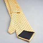 Checked Silk Tie, Yellow, small