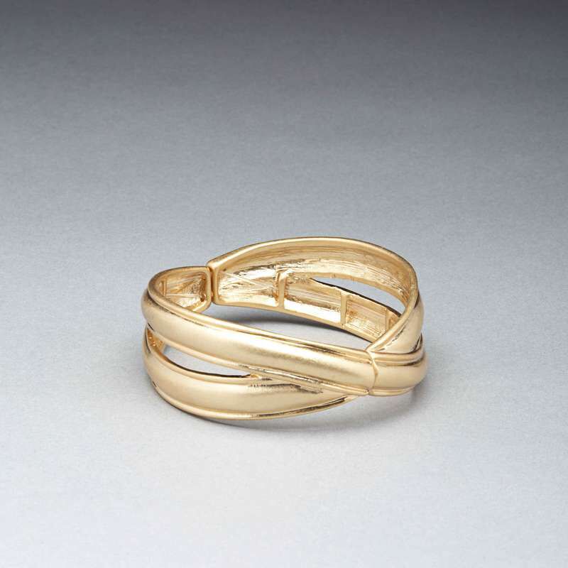 Worn Gold Cuff Bracelet, , large