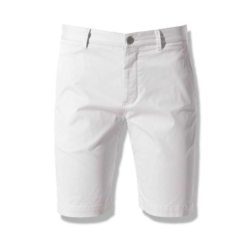 Cotton Straight Shorts, White, large