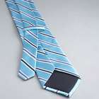 Striped Silk Tie, Turquoise, small