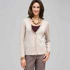 Long Sleeve Ruffle Front Trim Cardigan, Fawn Heather, small