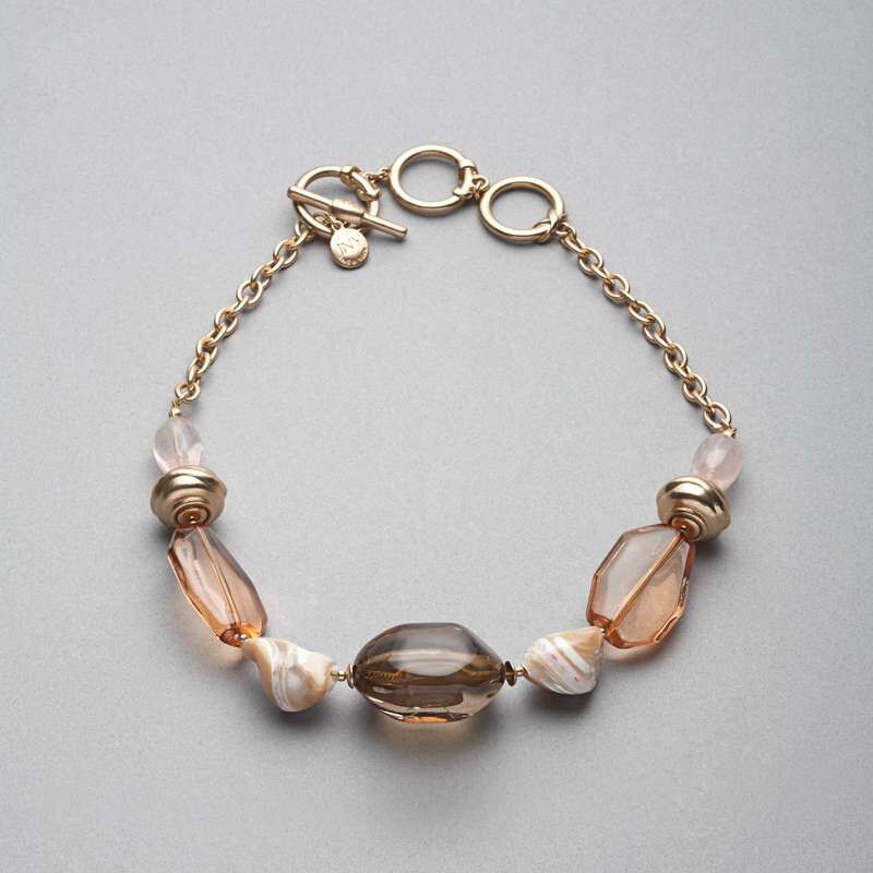 Pink and Brown Collar Necklace, , large