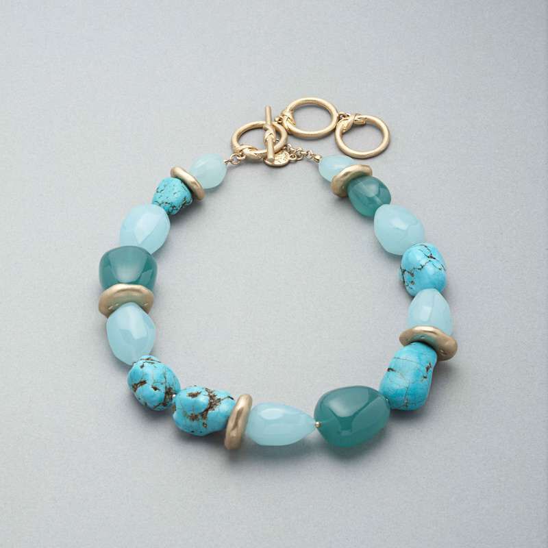 Turquoise and Gold Necklace, , large