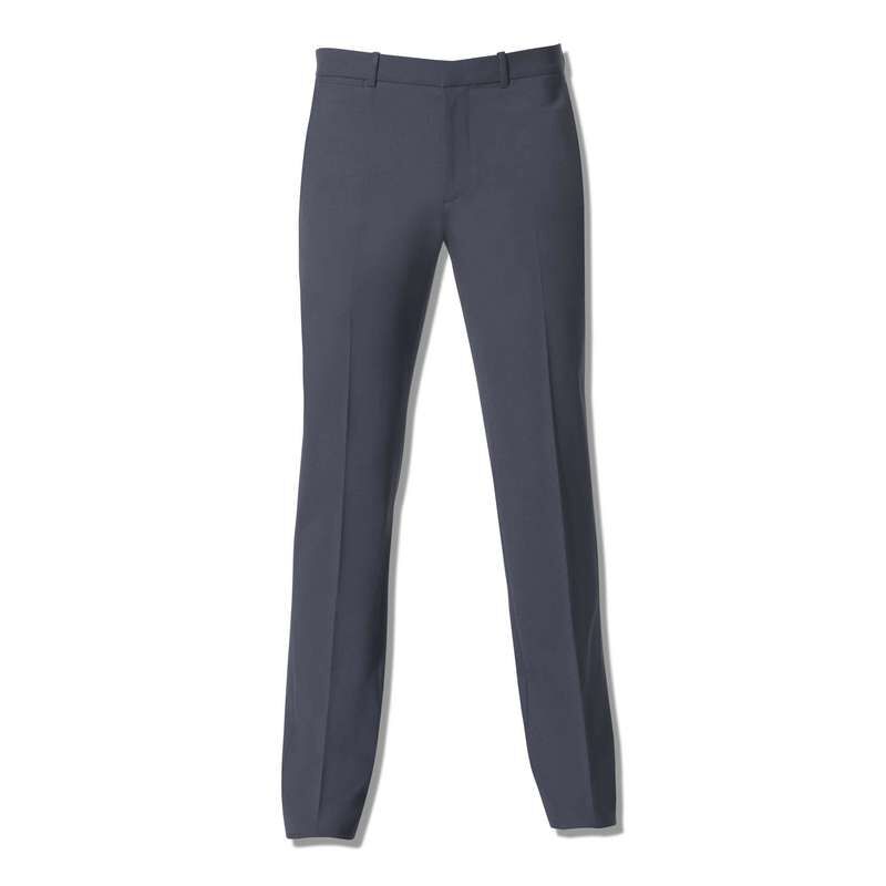 Microcheck Straight Leg Trousers, Navy, large