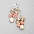 Pink and Gold Cluster Drop Earring, , small